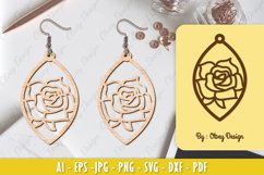 Flowers Earrings Laser Cut Product Image 1