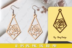 Flowers Earrings Laser Cut Product Image 1