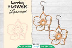 Flowers Earring Laser Cut Product Image 1