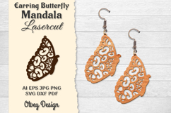 Earring Butterfly Mandala Lasercut Product Image 1