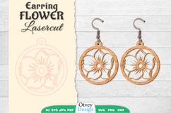 Flowers Earring Laser Cut Product Image 1