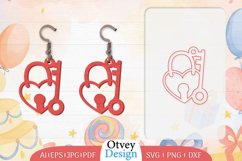 Earrings Valentine Lasercut, Earring Birthday Lasercut Product Image 1