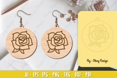 Flowers Earrings Laser Cut Product Image 1