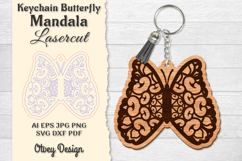 Keychain Butterfly Mandala Lasercut Product Image 1