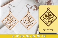 Flowers Earrings Laser Cut Product Image 1