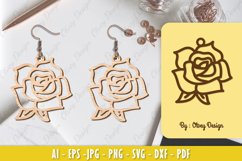 Flowers Earrings Laser Cut Product Image 1