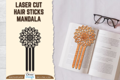 Laser Cut Hair Sticks Mandala Product Image 1