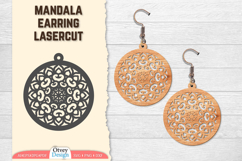 Mandala Earring Lasercut Product Image 1