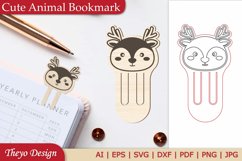 Cute Animal Bookmark Papercut Svg | Bookmark Laser Cut File Product Image 1