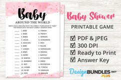Baby Around The World, Baby Girl Shower Game, Party Game Product Image 1