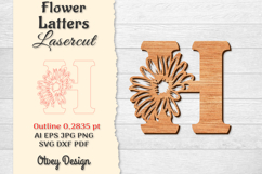 Flower Letters Alphabet Laser Cut File BUNDLES Product Image 9