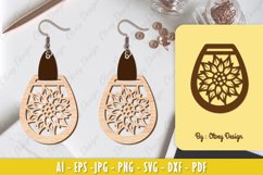 Flowers Earrings Laser Cut Product Image 1