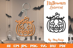 Halloween Keychain Lasercut | Halloween Jewelry Template Product Image 9