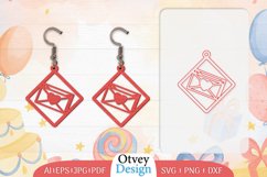 Earrings Valentine Lasercut, Earring Birthday Lasercut Product Image 1