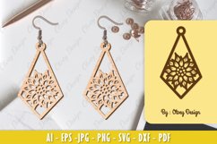 Flowers Earrings Laser Cut Product Image 1