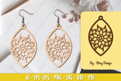 Flowers Earrings Laser Cut Product Image 1