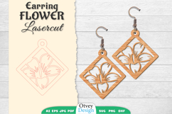 Flowers Earring Laser Cut Product Image 1