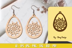 Flowers Earrings Laser Cut Product Image 1