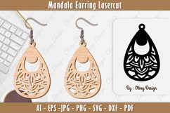 Mandala Earring Lasercut Product Image 1