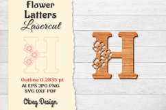 Flower Letters Alphabet Laser Cut File Product Image 1