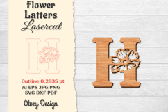 Flower Letters Alphabet Laser Cut File BUNDLES Product Image 9