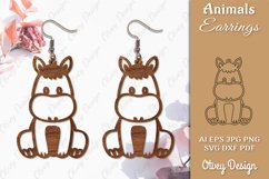 Horse Animals Earrings Laser Cut Product Image 1