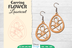 Flowers Earring Laser Cut Product Image 1