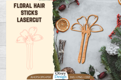Hair Sticks Floral Laser Cut Product Image 1