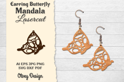 Earring Butterfly Mandala Lasercut BUNDLES Product Image 9