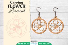 Flowers Earring Laser Cut Product Image 1