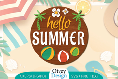 Summer Welcome Sign Lasercut | Summer Round Door Hanger Product Image 1