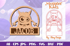 Cute Monster Name Sign Lasercut BUNDLES Product Image 9