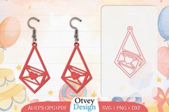 Earrings Valentine Lasercut, Earring Birthday Lasercut Product Image 9