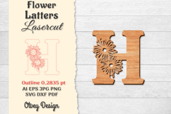 Flower Letters Alphabet Laser Cut File BUNDLES Product Image 7