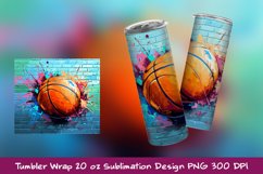 Basketball Graffiti Tumbler Wrap Sublimation Design Product Image 1