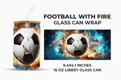 Football with Fire Glass Can Wrap Product Image 1