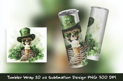 Skeleton St. Patrick&#039;s Tumbler Wrap Sublimation Design Product Image 1