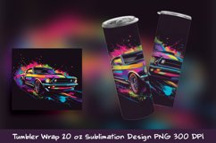 Vibrant Car Tumbler Wrap Sublimation Design Product Image 1