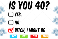Is you 40? Birthday design funny svg Product Image 1