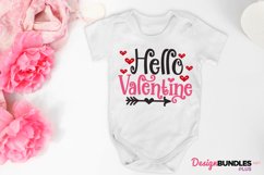 Hello Valentine, Valentine's Day Svg, Baby Svg Cut File Product Image 1