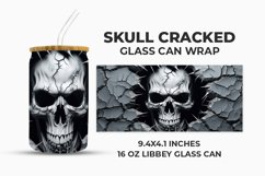 Skull Cracked Glass Can Wrap Product Image 1