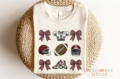 Coquette Football Preppy Bow PNG Sublimation Design Product Image 2
