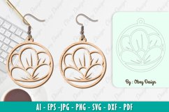 Flowers Earrings Laser Cut Product Image 1