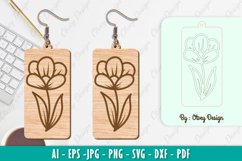 Flowers Earrings Laser Cut Product Image 1
