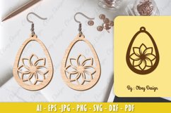 Flowers Earrings Laser Cut Product Image 1