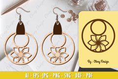 Flowers Earrings Laser Cut Product Image 1