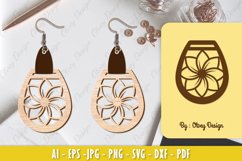 Flowers Earrings Laser Cut Product Image 1