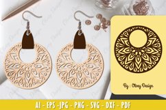 Mandala Earring Lasercut Product Image 1