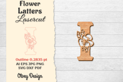 Flower Letters Alphabet Laser Cut File Product Image 1