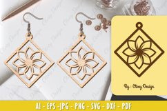 Flowers Earrings Laser Cut Product Image 1